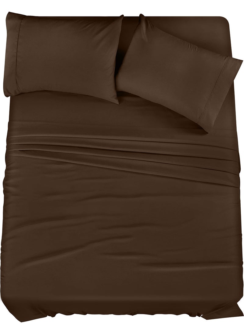 Utopia Bedding Utopia Bedding Queen Bed Sheets Set - 4 Piece Bedding - Brushed Microfiber - Shrinkage and Fade Resistant - Easy Care (Queen  Brown)  - Image 1