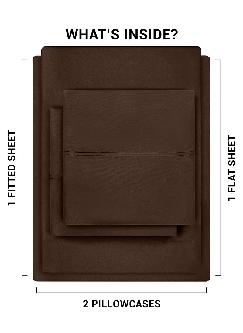 Utopia Bedding Utopia Bedding Queen Bed Sheets Set - 4 Piece Bedding - Brushed Microfiber - Shrinkage and Fade Resistant - Easy Care (Queen  Brown)  - Image 4