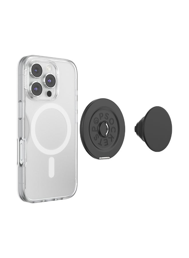 POPSOCKETS MagSafe Kick-Out Grip & Stand | Magnetic Pop-up Phone Grip, Stable Stand, 360° Rotation, for iPhone 17/16/15/14/13/12, Included Adapter Ring for non-MagSafe Phones & Cases - Black - Image 4