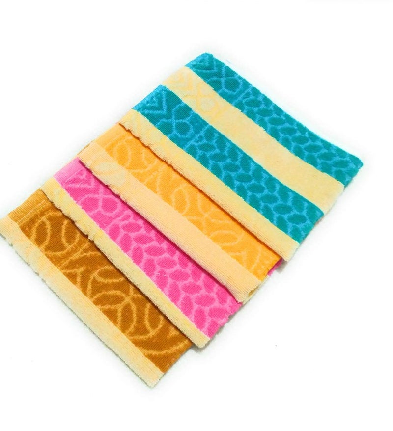 Cotton Colors Floral Design Hand Towels (Medium, Multicolor, Pack of 4)_D19 - Image 1