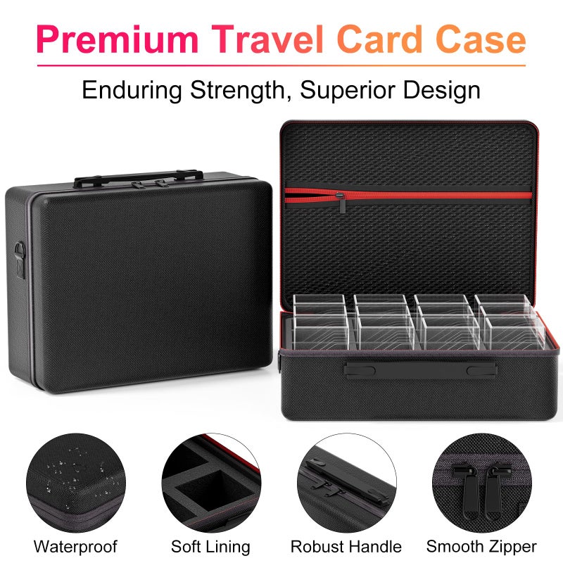 Proijeut Card Deck Box with Portable Case, 12 Pack Clear Commander Deck Box with 12 Dividers, Holds 1200+ Double Sleeved Cards, Fit for MTG, YuGiOh, TCG - Image 4