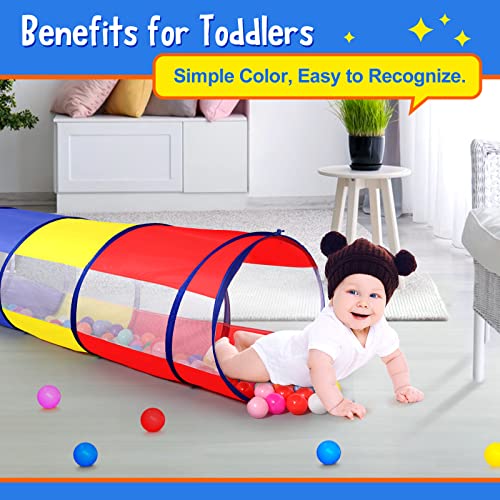 SweHouse Kids Play Tunnel for Toddlers Pop Up Crawl Through Tunnel Play Tent for Baby Infant Children or Dog with 2 Mesh Sides Kids Tunnel Toys or Gift Indoor Outdoor Colorful Crawling Tunnel - Image 5