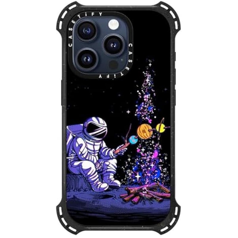 Casetify Bounce iPhone 15 Pro Case 【6X Military Grade Drop Tested / 21.3ft Drop Protection/Compatible with Magsafe】 - Moon Camping - Triple Black - Image 2