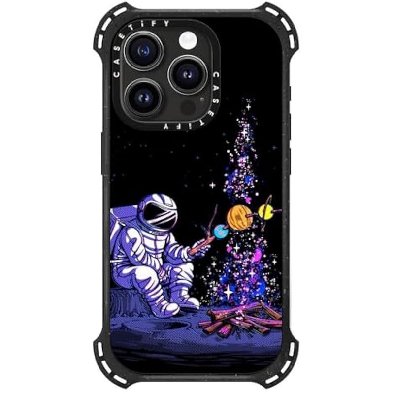 Casetify Bounce iPhone 15 Pro Case 【6X Military Grade Drop Tested / 21.3ft Drop Protection/Compatible with Magsafe】 - Moon Camping - Triple Black - Image 4