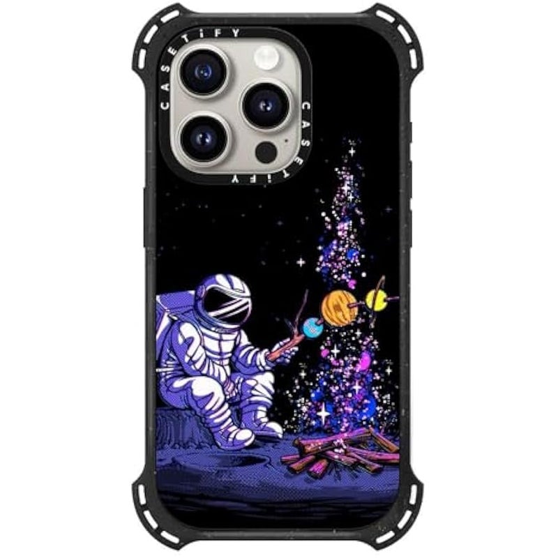 Casetify Bounce iPhone 15 Pro Case 【6X Military Grade Drop Tested / 21.3ft Drop Protection/Compatible with Magsafe】 - Moon Camping - Triple Black - Image 1