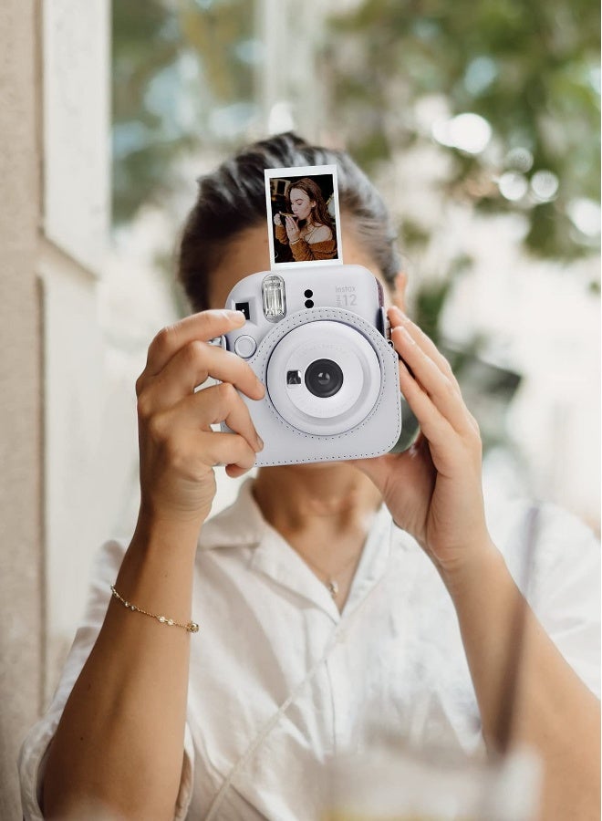 PU Leather Protective Case for Fujifilm Instax Mini 12/Polaroid Mini 12 Instant Camera, Removable Design with Adjustable Shoulder Strap for Easy Carrying and Protection. - Image 4
