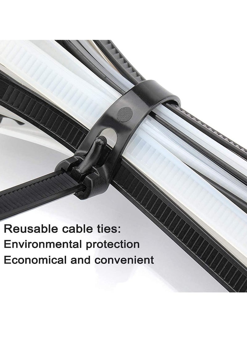 Loquat Heavy Duty Reusable Zip Ties 100 Pack Thick Black Nylon Cable Ties with 50lb Tensile Strength for Indoor and Outdoor Use 12 Inch Multi Purpose Wire Ties - Image 5
