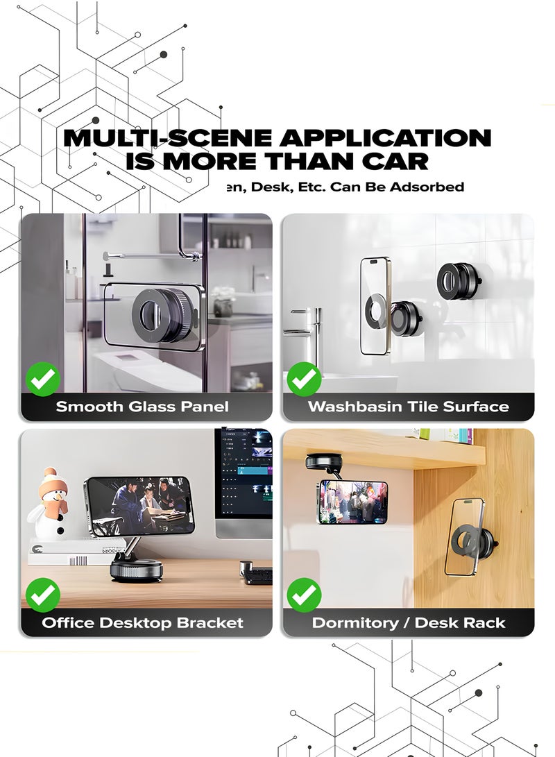 DUSALA 360° Magnetic Phone Holder for Car – Strong Suction | MagSafe & All Smartphones - Image 3