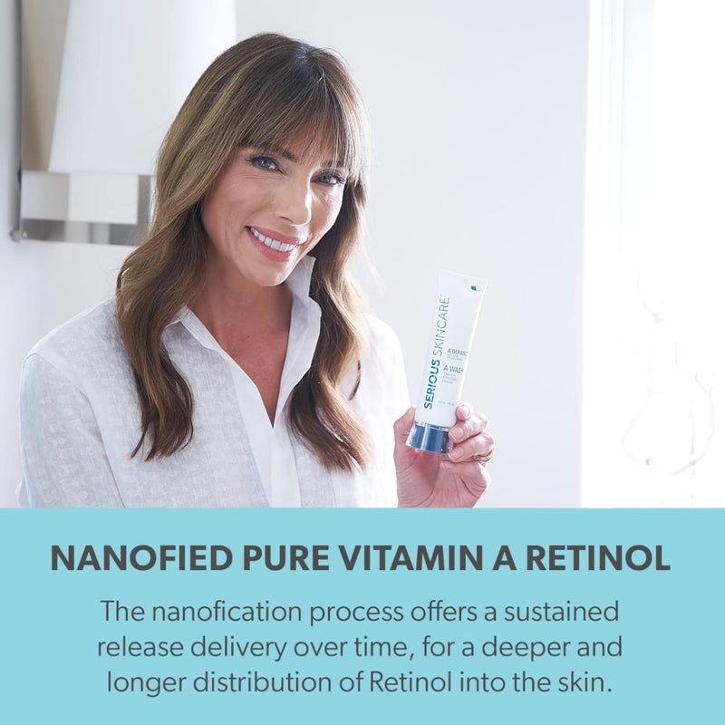 Serious Skincare - Gentle Exfoliating Retinol Facial Cleanser - Skin Hydrating Gel to Foam Vitamin A Wash - Clarify Pores - Removes Makeup, Oil, SPF - Avena Sativa Extract - 12 Oz + 4 Oz - Image 4