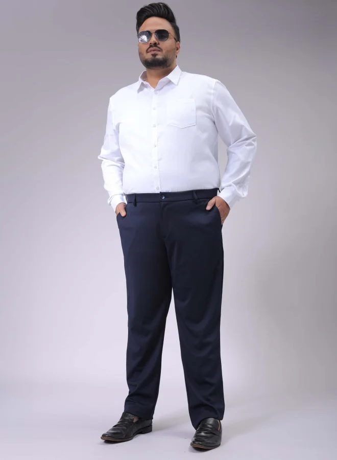 HARDSODA Men Plus Size Regular Fit Solid Mid-Rise Stretchable Chinos