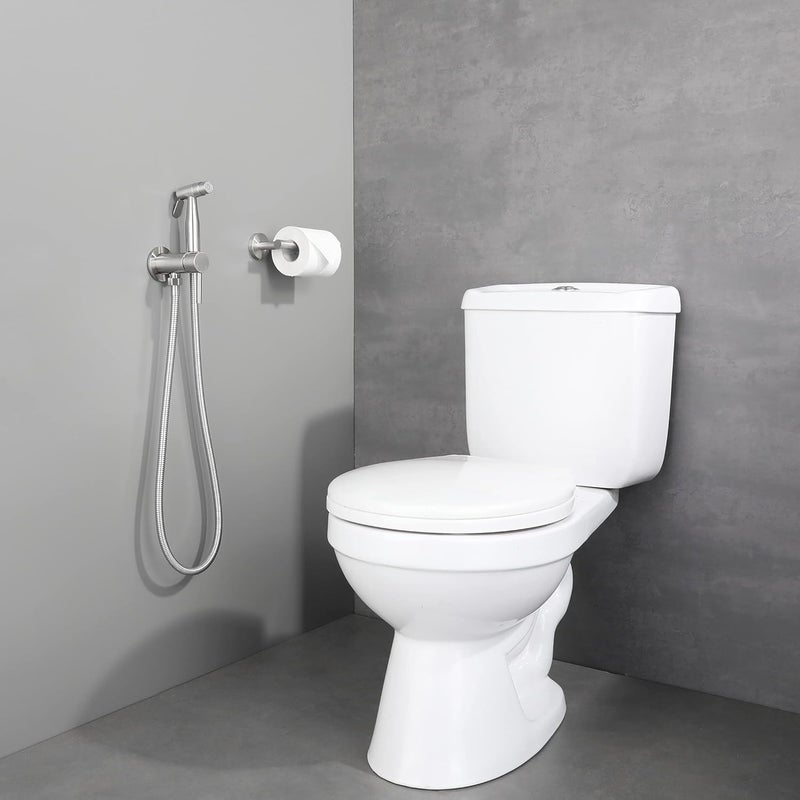 WiPPhs Handheld Bidet Sprayer for Toilet Warm Water, Stainless Steel Brushed Nickel Bidet Hand Held Sprayer with Brass Hot and Cold Mixing Valve, WI9138BN - Image 3