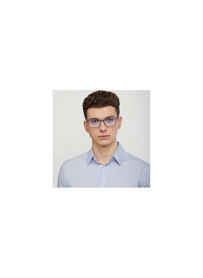 Lenskart Blu Zero Power Bluecut & Antiglare Rectangular Shape Computer Eyeglasses LB E13527 - Lens Size: 53mm - Grey
