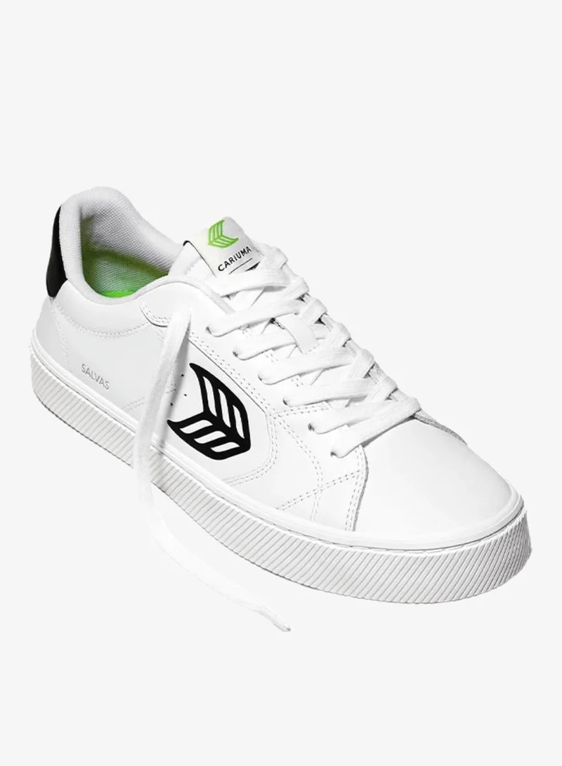 كاريوما SALVAS White Leather Black Logo Sneaker
