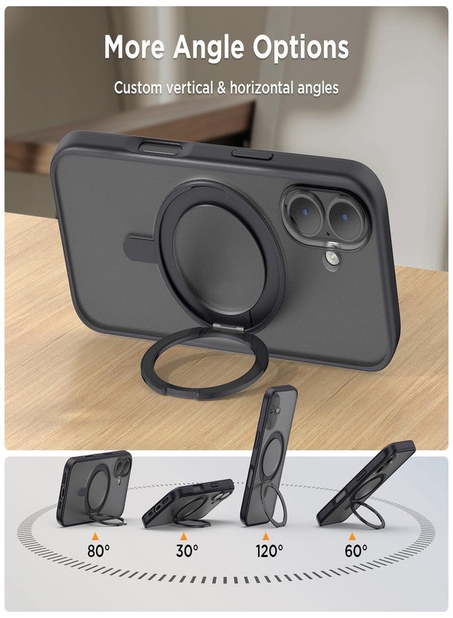 SURPHY for iPhone 17 Case 6.3 Inch With Rotable Magnetic Ring Stand Compatible with MagSafe, Slim Matte Shockproof Phone Cover 6.3" 2025, Black - Image 4