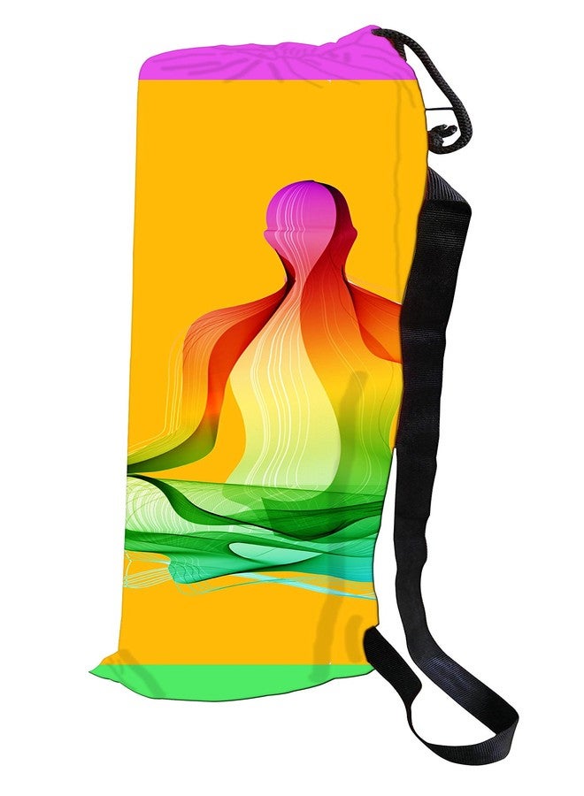 Active Elements Breathable Fabric & Printed Yoga mat Cover/Bag for 3 or 4 mm Standard Size. Yoga Cover Flat : 7 x 26 inch - Image 1