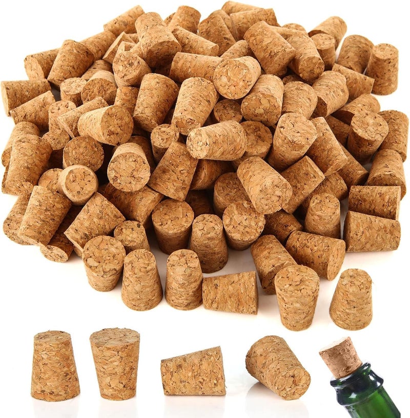 200 Pieces Small Wine Corks for Bottles 7 Cork Stoppers Small cork for Craft Tapered Corks Plugs Wine Stopper for Wine Beer Liquor Bottles