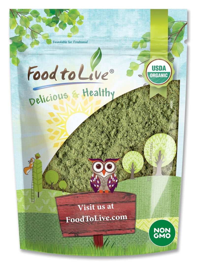 Food to Live Organic Alfalfa Powder 8 Ounces NonGMO Made from Raw Dried Whole Young Leaves Vegan Bulk Great for Baking Juices Smoothies Shakes Tea Drinks for Dietary Fiber and Protein