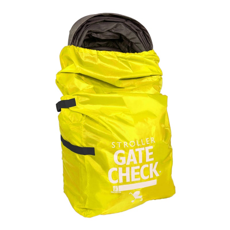 JL Childress Gate Check Travel Bag for Single Double Stroller Neon Yellow