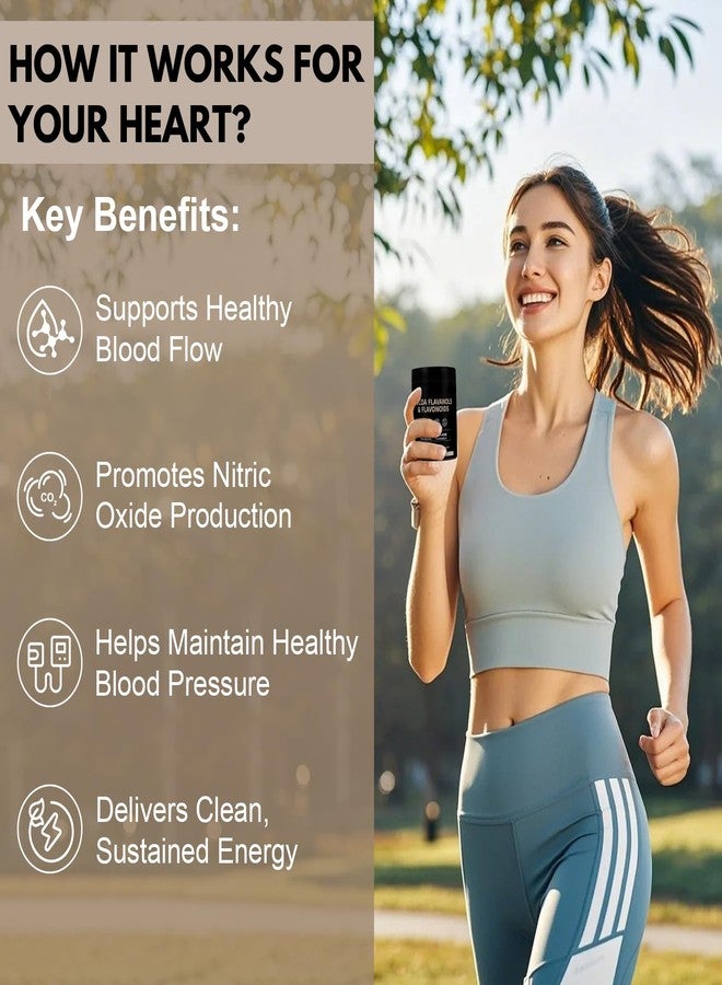 Jkrova High Flavanol Cocoa Powder – 10X More Flavanols | 1200mg Cocoa Flavanols & Flavonoids – Heart Health, Nitric Oxide, Boost Energy & Endurance | Zero Sugar, 30 Servings - Image 2