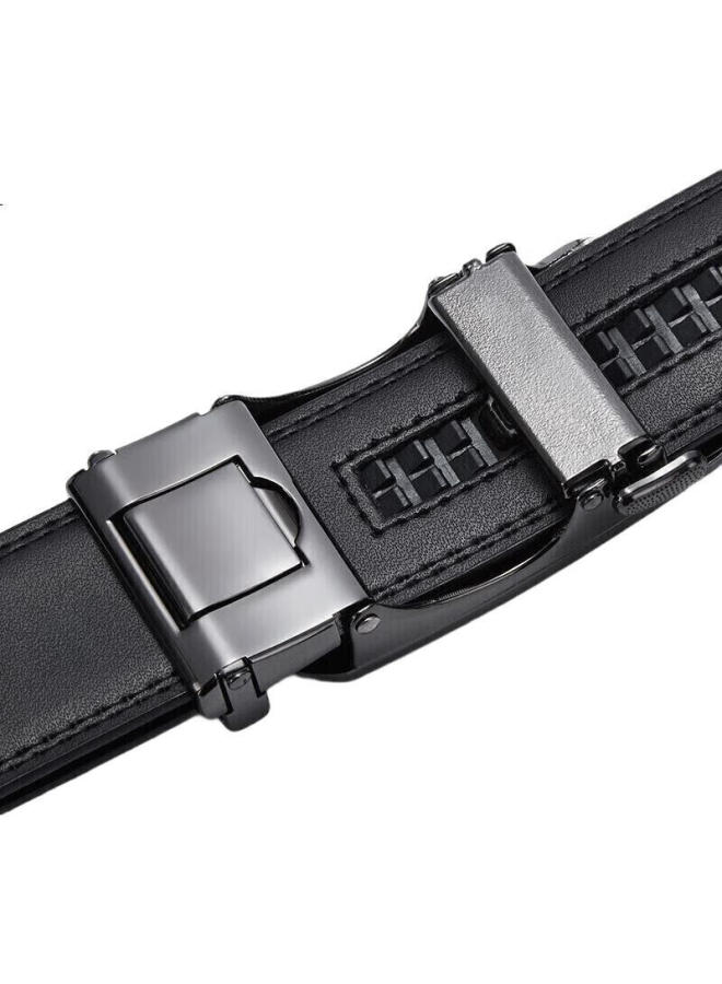 Bostanten Men'S Leather Belt With Automatic Buckle, Trendy Formal Waistband, Birthday Gift Bj4201041 Black - Image 2