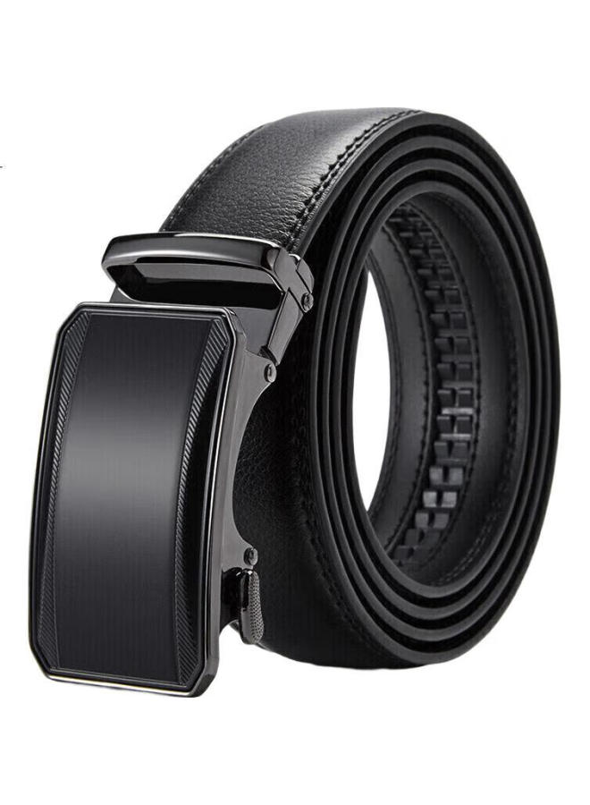 Bostanten Men'S Leather Belt With Automatic Buckle, Trendy Formal Waistband, Birthday Gift Bj4201041 Black - Image 3