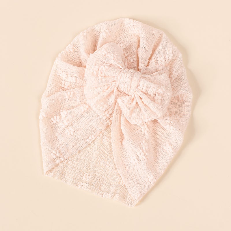 Generic New Soft Elastic Baby Tutu Hat with Double Bow #7 light pink