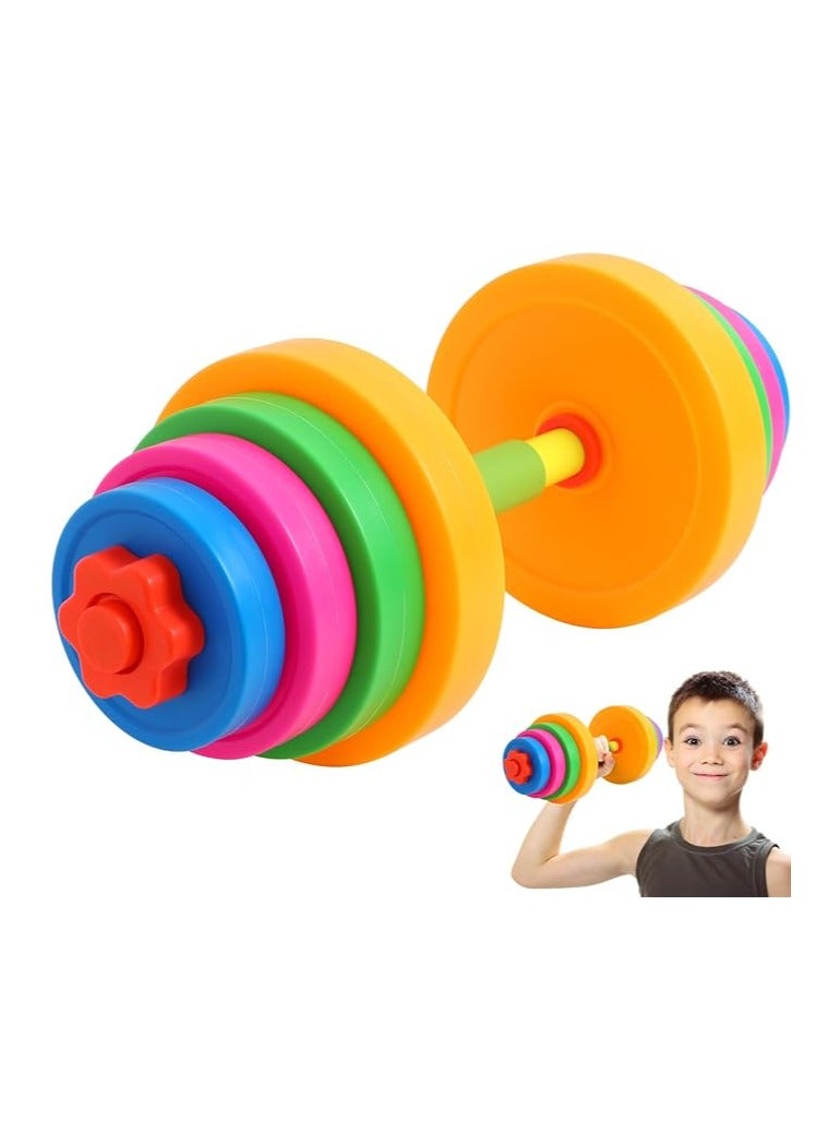 DUNISO Fitness Dumbbell for Kids，Plastic Dumbbell Toys，Toddler Toy Gym Equipment，Adjustable Fill with Sand or Water， for Pretend Play Lifting, Exercise & Fitness - Image 1