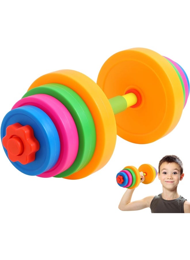 DUNISO Fitness Dumbbell for Kids，Plastic Dumbbell Toys，Toddler Toy Gym Equipment，Adjustable Fill with Sand or Water， for Pretend Play Lifting, Exercise & Fitness - Image 2