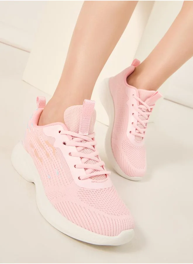 Styli Mesh Upper Lace Up Sport Sneakers