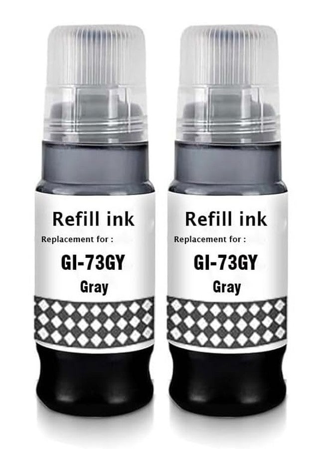 فيرينا زجاجة حبر VERENA GI-73 متوافقة مع طابعات Canon Pixma G570 و G670 و G550 و G650 و G620 (عبوة من قطعتين، لون رمادي) - Image 1