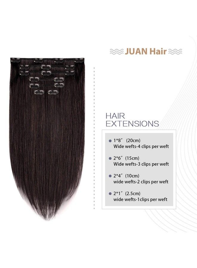 Aison Clip In Hair Extensions 70G Dark Brown 100% Remy Human Hair Clip In Extensions Soft Silky Straight For Fashion Women 7Pcs 16Clips One Pack (18 Inch #2) - Image 4