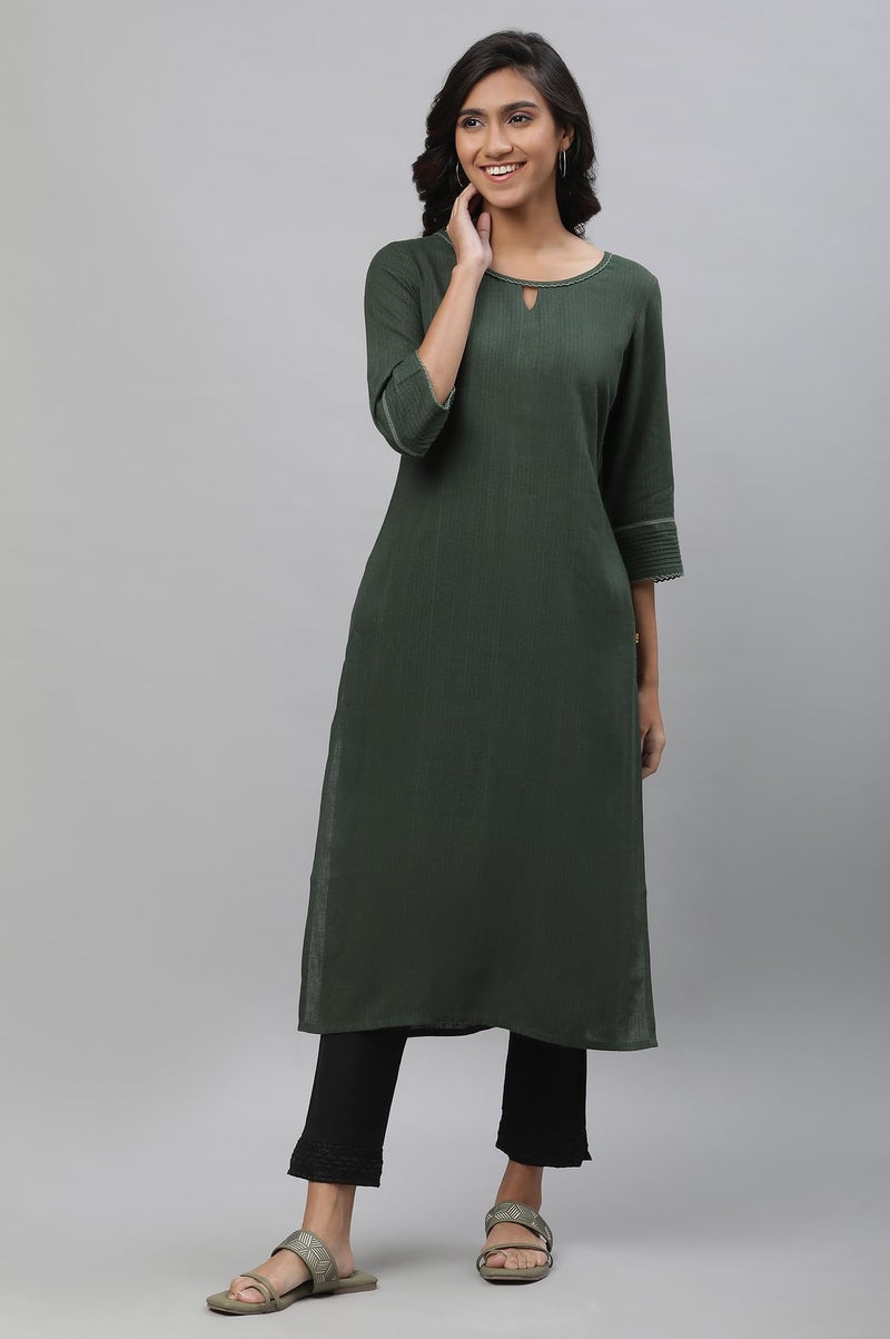 Aurelia Women Kurta 23AUA12231-703448-Green-L - Image 3