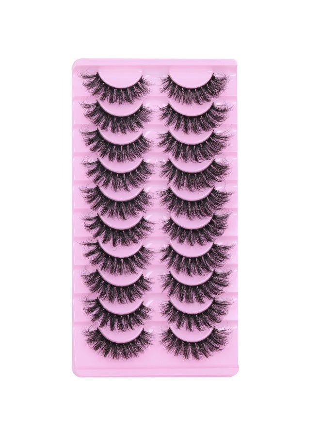 10 أزواج من الرموش الصناعية الكثيفة بتصميم عين الثعلب | رموش ثلاثية الأبعاد متعددة الطبقات الكثيفة - Image 1