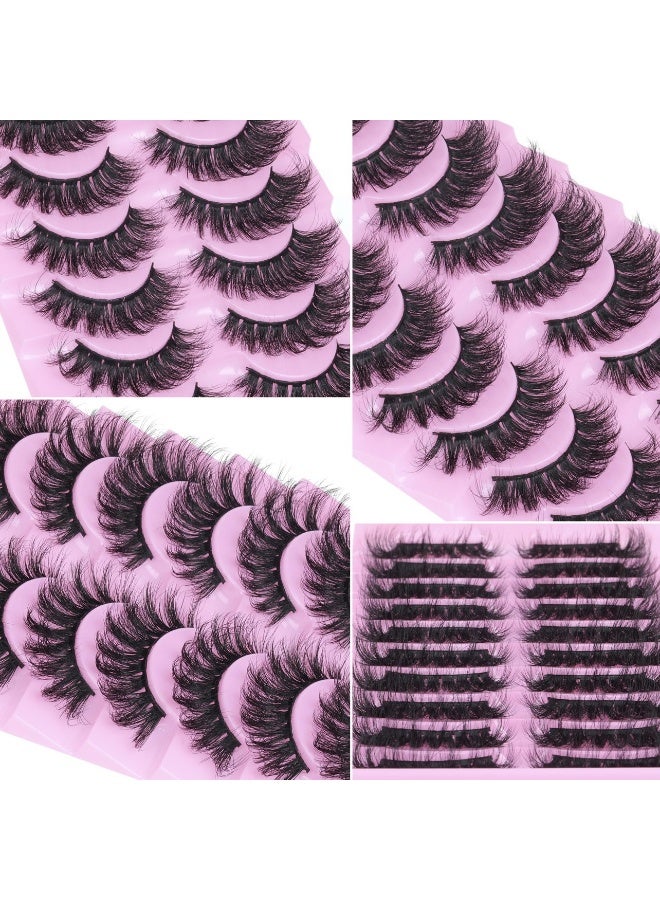 10 أزواج من الرموش الصناعية الكثيفة بتصميم عين الثعلب | رموش ثلاثية الأبعاد متعددة الطبقات الكثيفة - Image 4