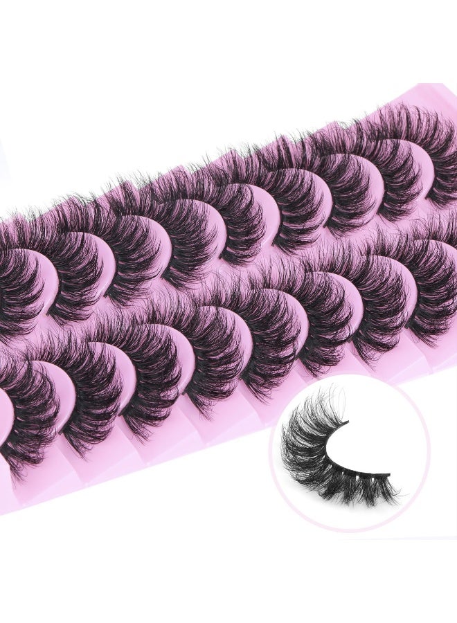 10 أزواج من الرموش الصناعية الكثيفة بتصميم عين الثعلب | رموش ثلاثية الأبعاد متعددة الطبقات الكثيفة - Image 3