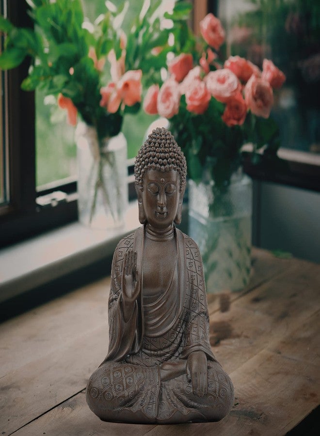 Leekung Buddha Statue for Home Decor,Buddah Statute Zen Decoration,Meditation Buddha Decor Brown 7 inch - Image 4