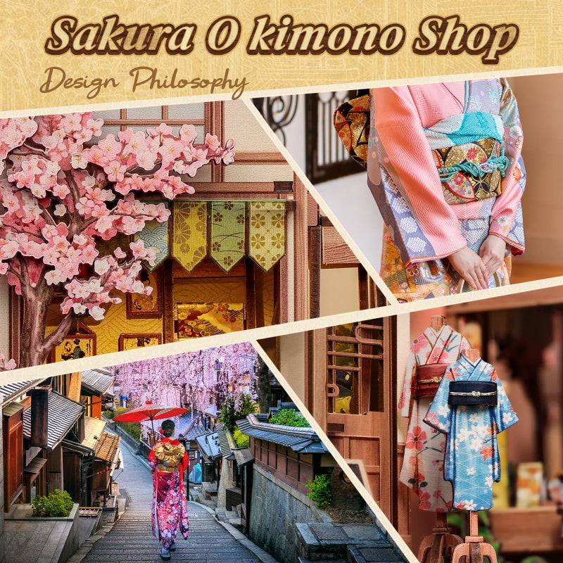 Cutefun Book Nook Kit - DIY Miniature Dollhouse Kit for Adults, Teens and Beginners, Japanese Sakura Tiny House Bookshelf Decor 3D Wooden Puzzles, Gifts for Friends & Family (Sakura Kimono Shop) - Image 4