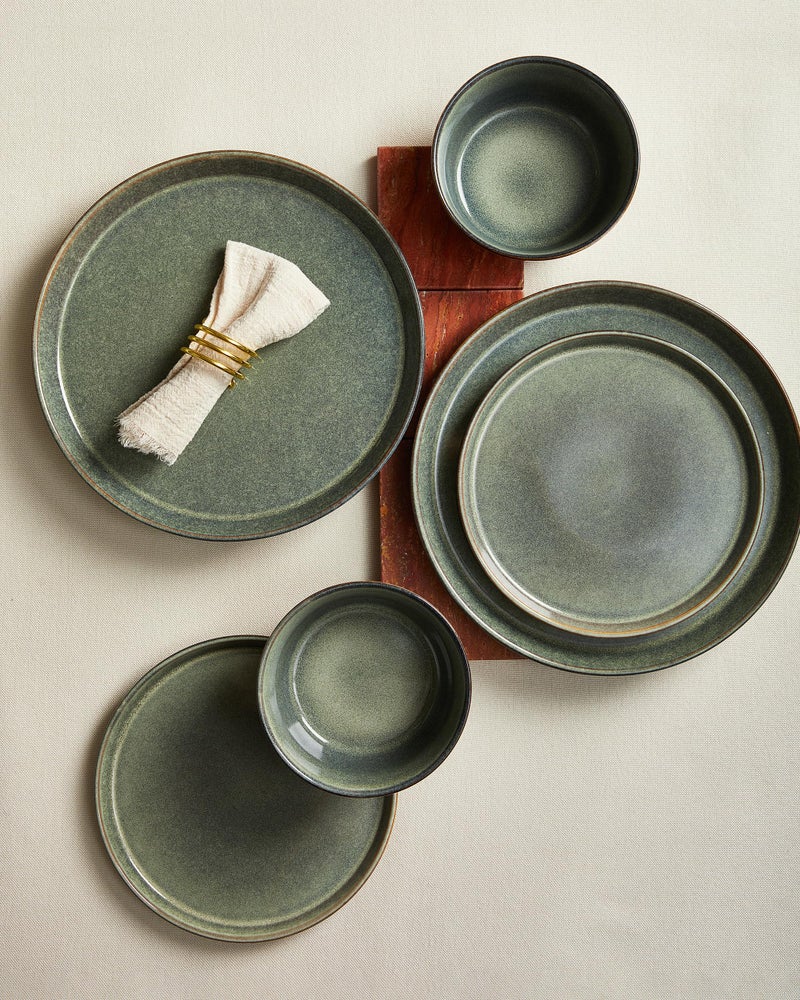 Pokini Dinnerware Sets, Microwave Safe Plates and Bowls Sets, Dishes Set for 4, Chip & Scratch Resistant Dinner Set, Reactive Glazed Farmhouse Dishware Sets, Green Wheat - Image 4