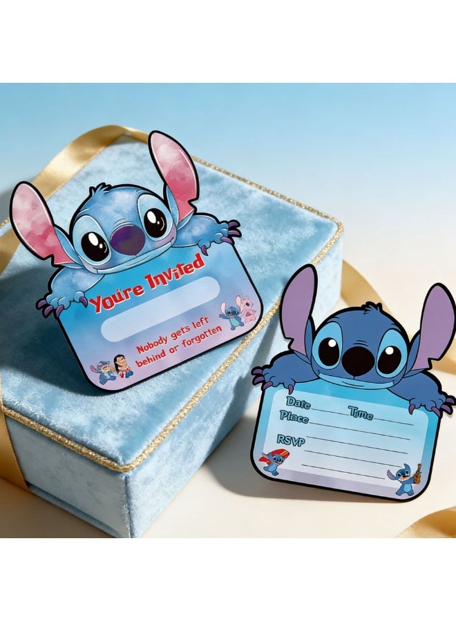 Stitch Birthday Theme Invitation Cards 10PCS - Image 1