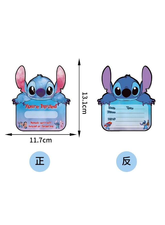 Stitch Birthday Theme Invitation Cards 10PCS - Image 3