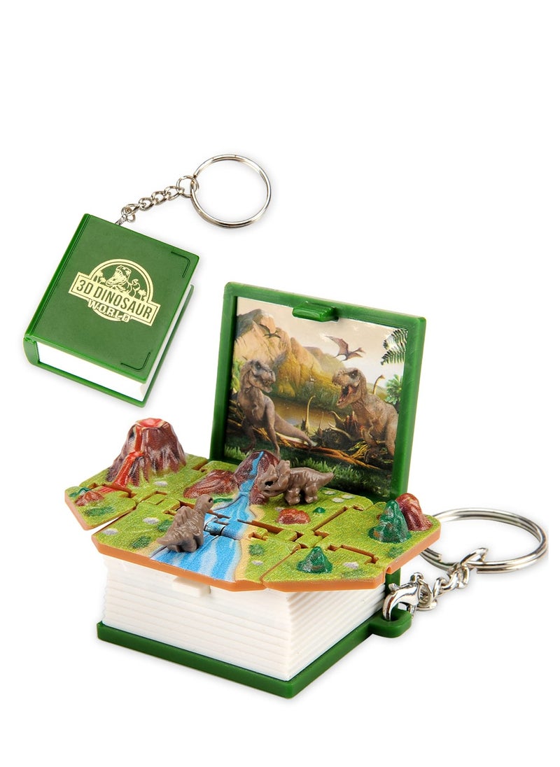 3D Mini Dinosaur Keychain Toys for Stress Relief, Sensory Fidget Toys for Kids, Perfect Birthday Goody Bag Fillers, Ideal for Purses and Backpacks (Green)  - Image 1