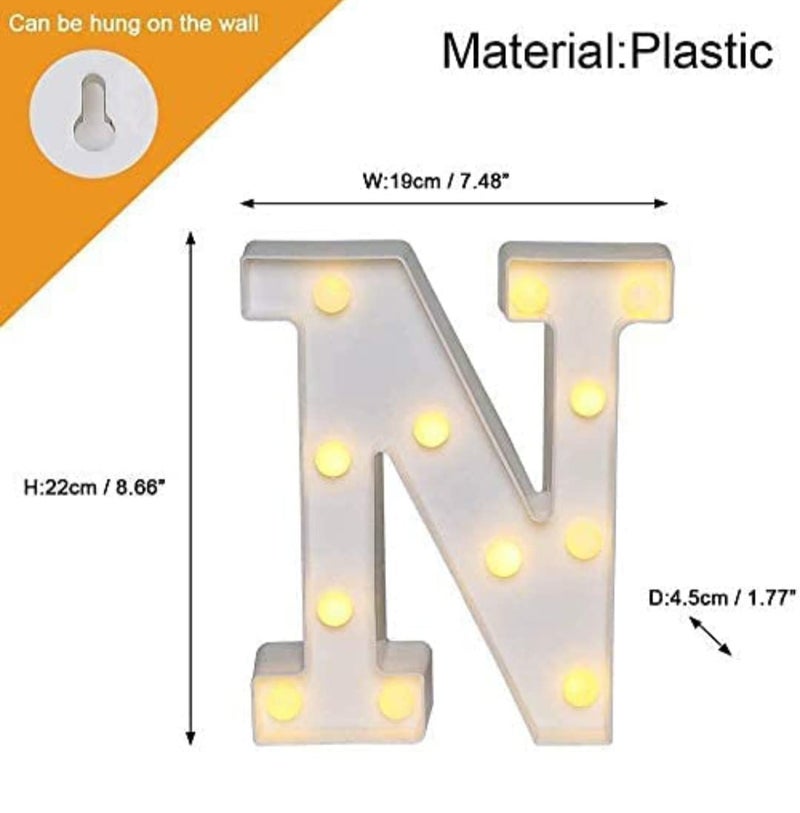 VRB Dec™ Night Light LED Marquee Sign-Baby Light-Battery Operated Nursery Lamp, Decorative for Kid's Room/Party/Home/Wall Décor Party and Wall Lamp (Pack of 1) (N) - Image 2