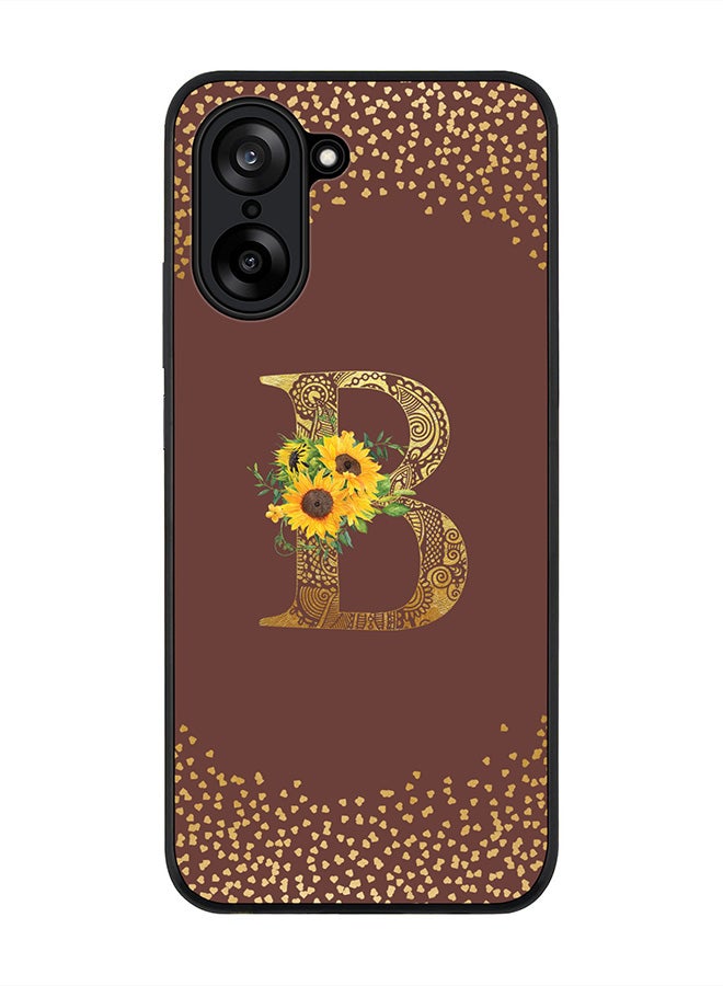 Stylizedd For OnePlus Nord CE5 / Ace 5 Racing Case,Slim fit Camera Protection, Shockproof Thin Phone cover  - Custom Floral Monogram - B  (Brown )