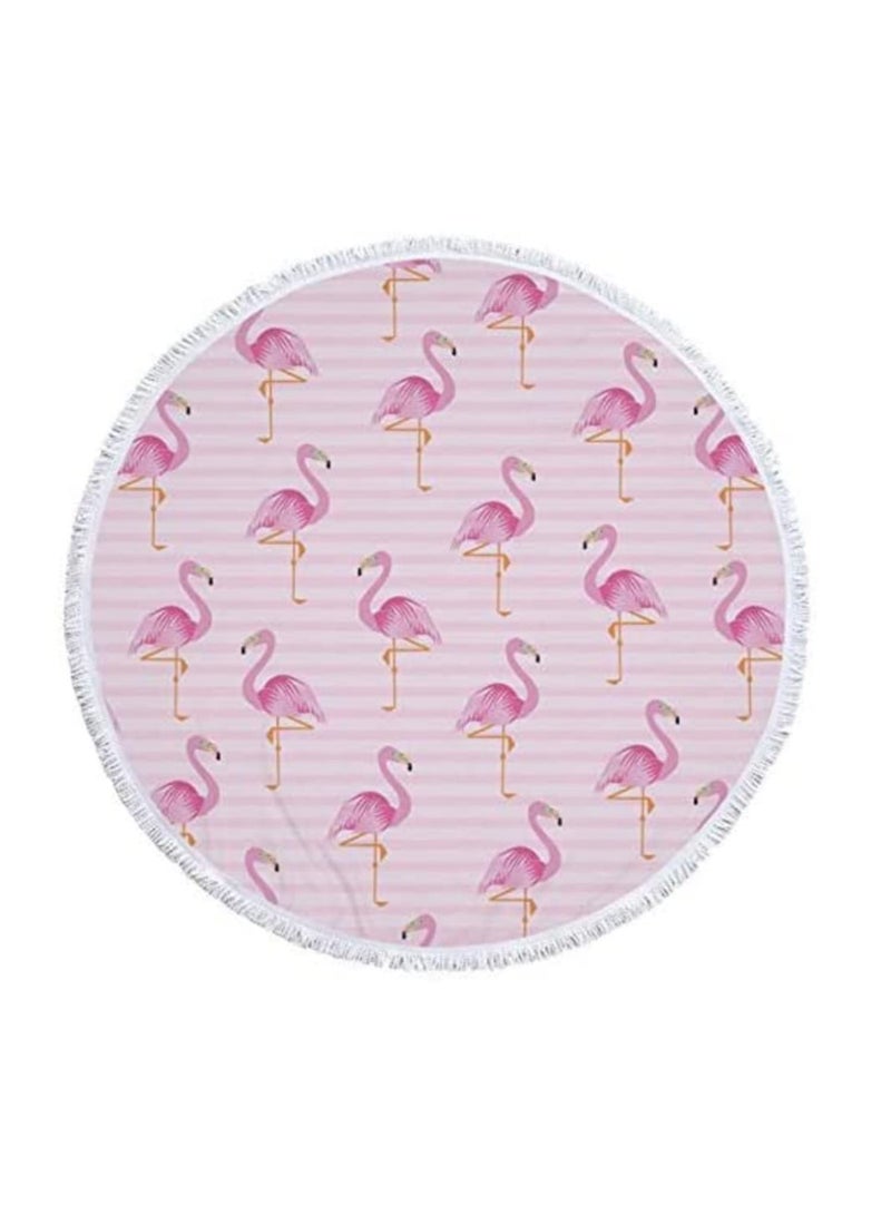 1PCS Beach Towel Flamingo Fashion Printed Soft Microfiber Thickened Swimming Sunscreen shawl With Macrame Serviette De Plage - Image 1