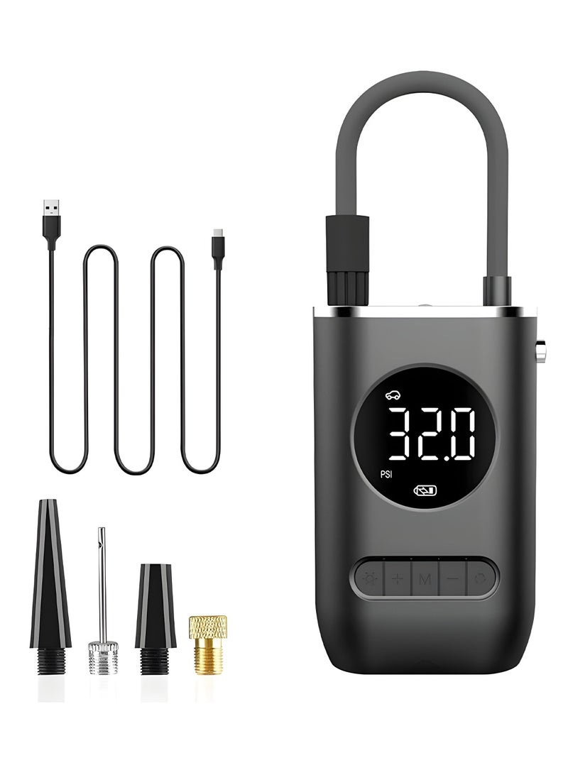 سبايدر ضاغط هواء محمول من SPIDER بقوة 70 واط/7.4 فولت، 150 رطل/بوصة مربعة، منفاخ إطارات لاسلكي مع بطارية قابلة لإعادة الشحن 2000 × 2 مللي أمبير في الساعة وإضاءة LED، مضخة دراجة كهربائية للسيارة والدراجات النارية والكرات (CZK-3668) - Image 1