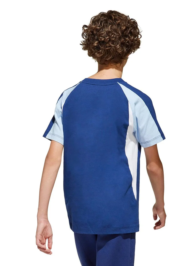 Adidas J  Cb T Blue T-Shirt (Short Sleeve) T-Shirts For Kids