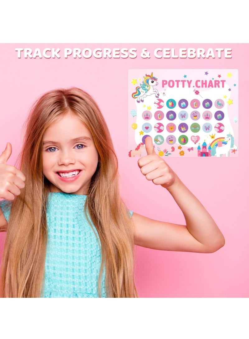 Potty Training Chart for Toddler, Potty Chart for Girl with Stickers, Sticker Chart for Kids Potty Training, Reward Sticker Chart for Preschool Boys Girls Kids (Unicorn ) - Image 5