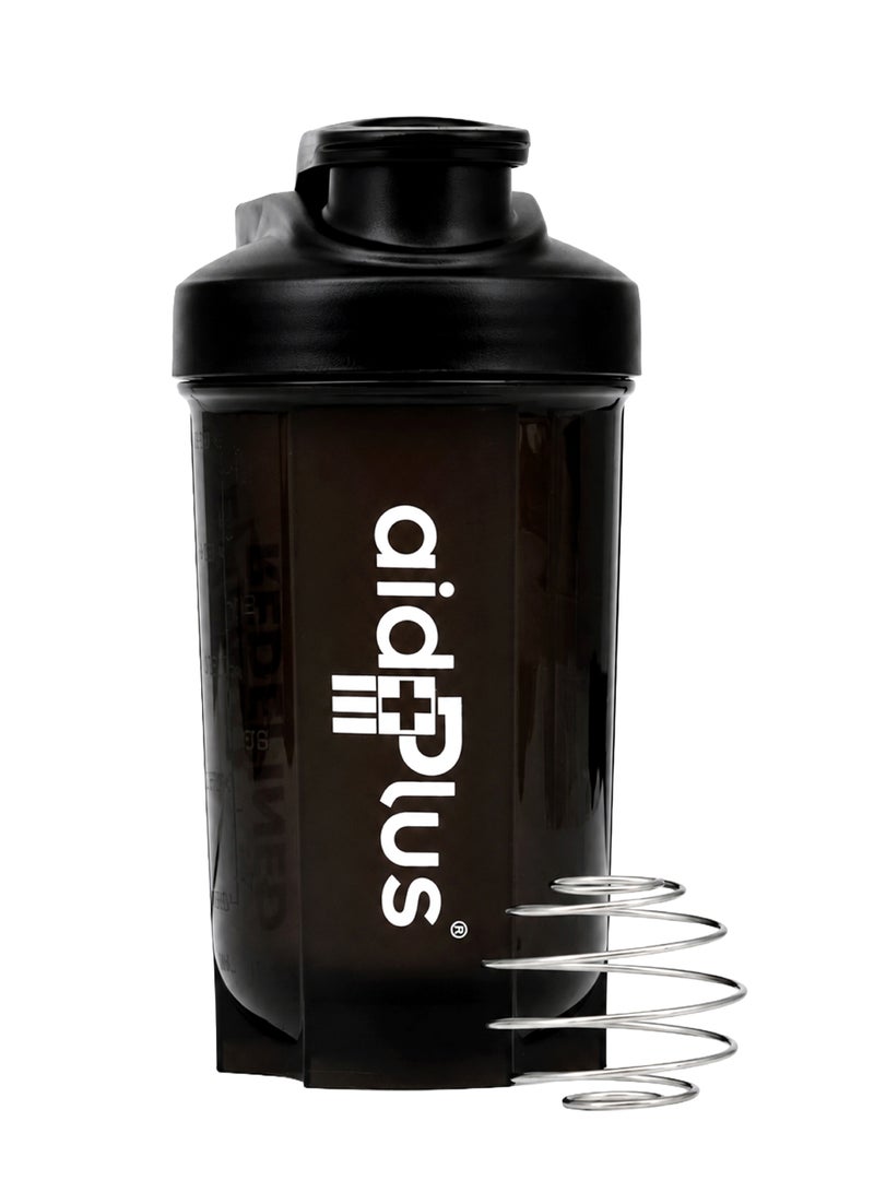 Aid Plus Sport Shaker Bottle 500ml with Bag | BPA-Free Protein Blender Bottle | Leak-Proof Gym Bottle with Click Closure & Blender Ball - Image 1
