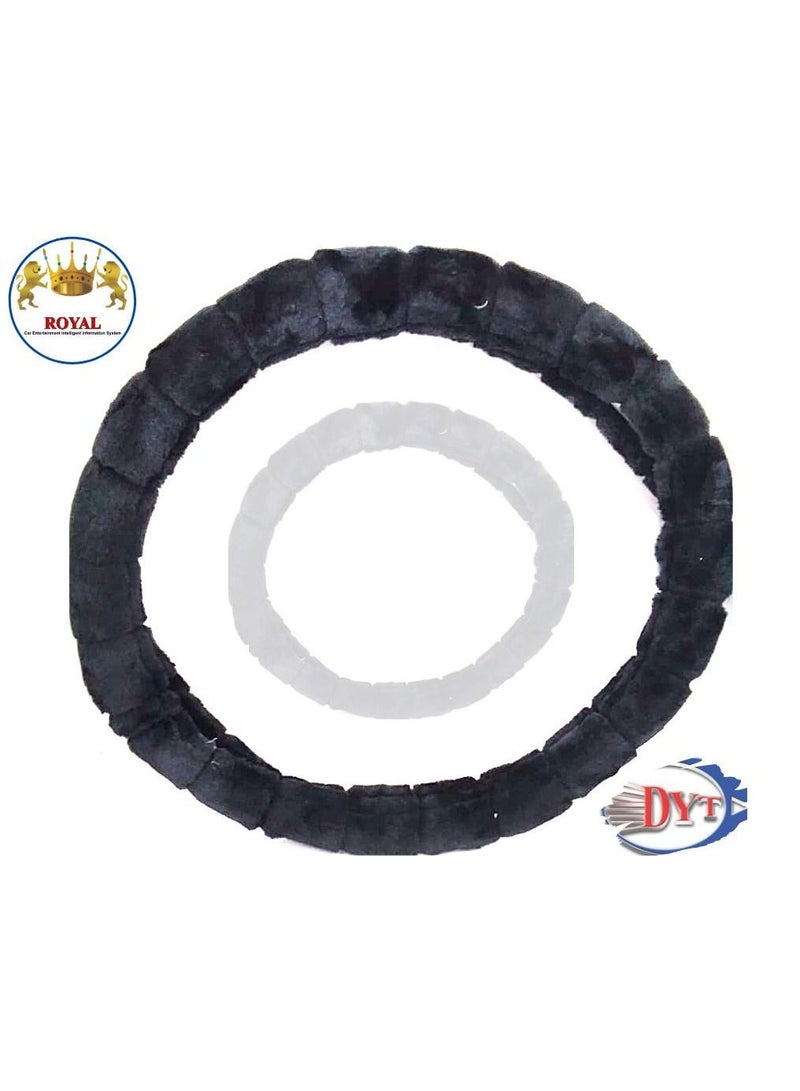 رويال Luxury Steering Wheel Cover 15"Inch (DYT-6006,BK) Black Color - Image 1