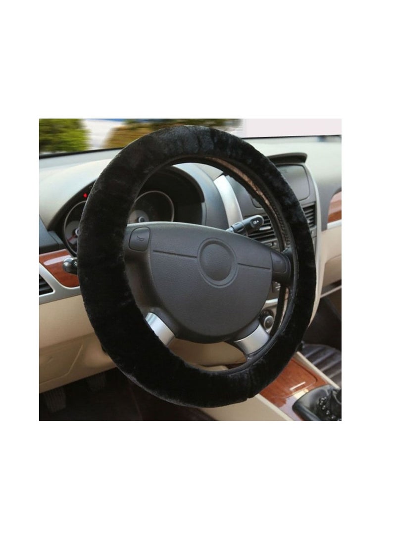 رويال Luxury Steering Wheel Cover 15"Inch (DYT-6006,BK) Black Color - Image 5